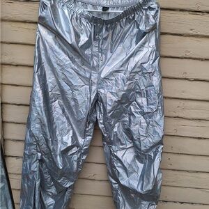 SHEIN Metallic Silver Pants